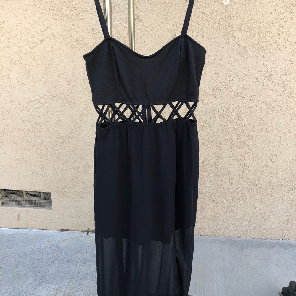 Black Maxi Cut-Out Dress